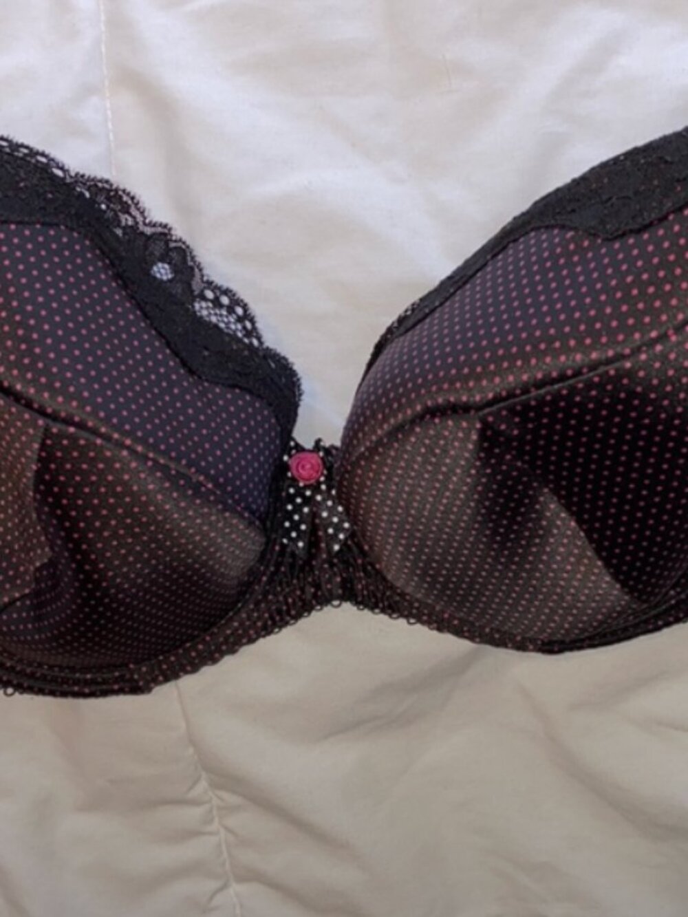 NWOT M & S BLK/PNK Underwire Demi, 34G UK/ 34I US. *P1010 - Picture 1 of 5